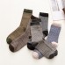 5 Pairs Men Wool Dacron Fine Wavy Striped Jacquard Warmth Fashion Socks