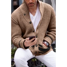 Men's Leisure Comfort Half-high Collar Sweater Button Jacket