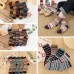 5 Pairs Men Rabbit Fur Wool Blend Geometric Striped Jacquard Color  match Thicken Warmth Socks