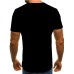 Men Casual Gun Star Print Black T-shirt