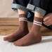 5 Pairs Men Cotton Two Stripes Solid Color Fashion Breathable Warmth Socks