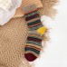 5 Pairs Men Rabbit Fur Wool Blend Geometric Striped Jacquard Color  match Thicken Warmth Socks