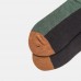 Men Long Socks Dark Green Designer Lines Contrast Color Tube Cotton Socks