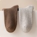 5 Pairs Men Dacron Terry Fabric Plus Velvet Thickened Solid Color Simple Sweat  absorbent Warmth Socks